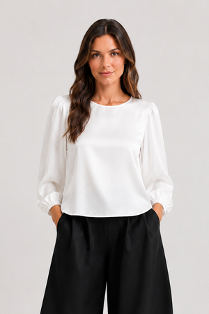 Silk 95 Five Canyon Luxe Crop Top in White