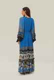 Farm Rio Ainka Tiles Maxi Dress in Blue