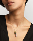 Pdpaola Green Adventurine Drop Pendant in Green