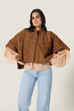 Scarlet Poppies Vontal Cape in Camel