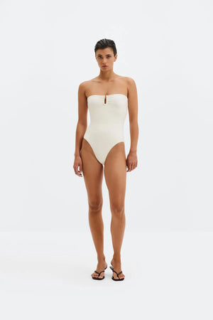 Malina Signature Bandeau Swimsuit in Vanilla
