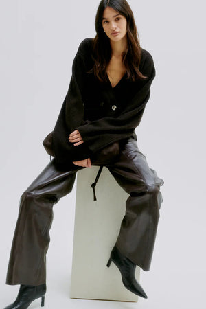 Second Female Lethro Leather Trousers CHOCOLATE