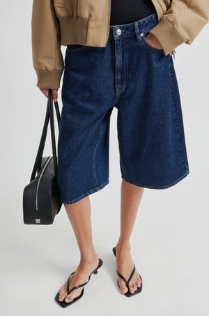 Second Female Columbo Denim Shorts in Dark Blue