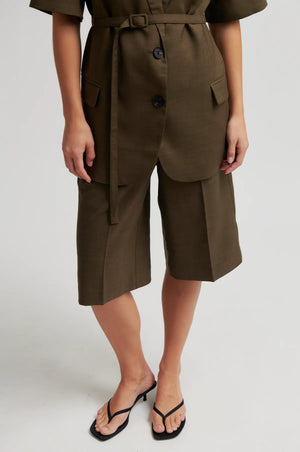 Second Female Sharo Long Shorts in Brown