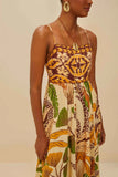 Farm Rio Foliage Sketch Maxi Dress