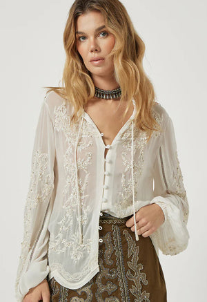 Scarlet Poppies Ultane Top in Vanilla