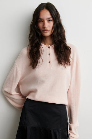 Second Female Longo Collar Knit PINK
