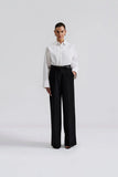 By Malina Denice Pleat Shirt in White