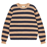 Jumper 1234 Stripe Distressed Crew in Navy Stripe