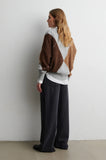 Second Female Forca V-Neck Knit in Light Grey