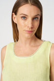 120% Lino Sleeveless Embellished Shirt in Cedar