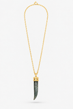 Talis Chains Tusk Pendant in Indian Agate Gold