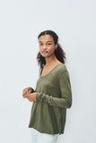 American Vintage Jac 52 V-Neck in Khaki Vintage