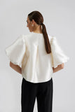 By Malina Cleo Pouf Blouse in Ivory