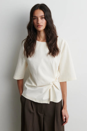 Second Female Arkai Drape Tee in Eggnog