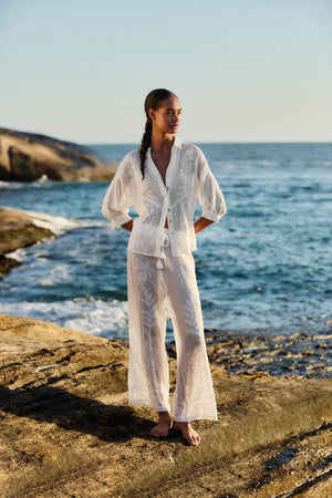 Farm Rio Nina Pants in Off White