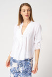 120% Lino Long Sleeve Shirt in White