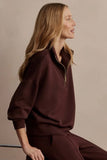 Varley Hawley Half Zip Sweat in Coffee Bean