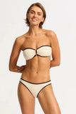 Seafolly Beach Bound Ring Front Bandeau Bikini in Ecru