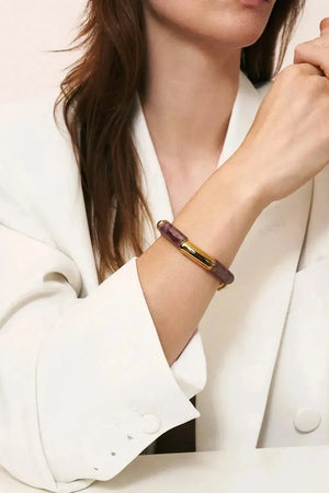 Vanessa Baroni Flex Bracelet Gold in Dark Brown