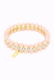 Talis Chains Alabama Bracelet in Rose Quartz Gold