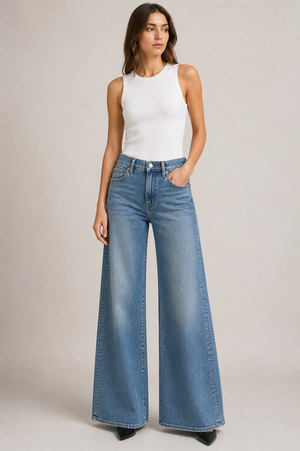 Frame Le Slim Palazzo in Gossamer Blue