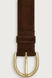 Varley Lenai Suede Belt in Chocolate
