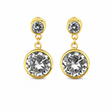 Talis Chains Round Cz Drop Earrings in Gold