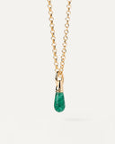 Pdpaola Green Adventurine Drop Pendant in Green