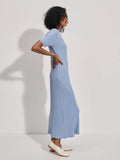 Varley Maeve Rib Dress in Ashley Blue