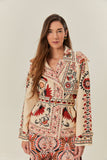 Farm Rio Cashew Mandala Trench Coat in Cream