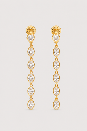 Talis Chains Cz Five Drop Huggies in Gold