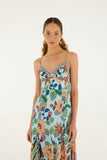 Farm Rio Floral Delhi Sleeveless Maxi Dress Light Blue