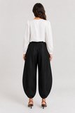Silk 95 Five Barons Barrel Twill Pants in Black