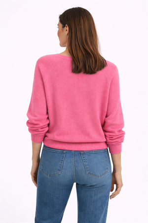 Jumper 1234 Stocking Boyfriend Vee in Pink