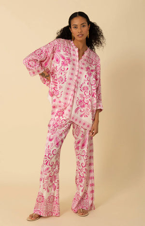 Hale Bob Aleena Charmeuse Top in Pink