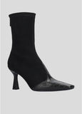 Lola Cruz Elira Stretch Toe Cap Ankle Boot in Black