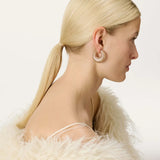 Vanessa Baroni Moon Earring in Biancone Marble
