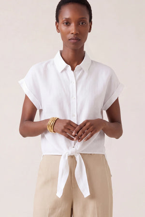 120% Lino Blouse in White