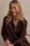 Varley Hawley Half Zip Sweat in Coffee Bean
