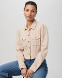 Paige Crop Pacey Jacket in Beige