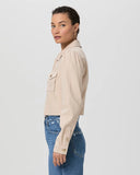 Paige Crop Pacey Jacket in Beige