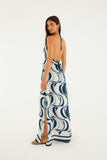 Farm Rio Long Fish Detail Dress in Navy