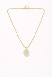 Talis Chains Hand Pendant Necklace in Labradorite Gold