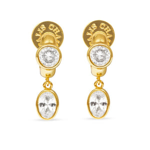 Talis Chains Cz One Drop Huggies in Gold