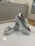 Donna Lei Flatform Suede Trainer in Silver