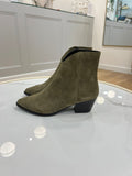 Donna Lei Boston Suede Boot in Military Green