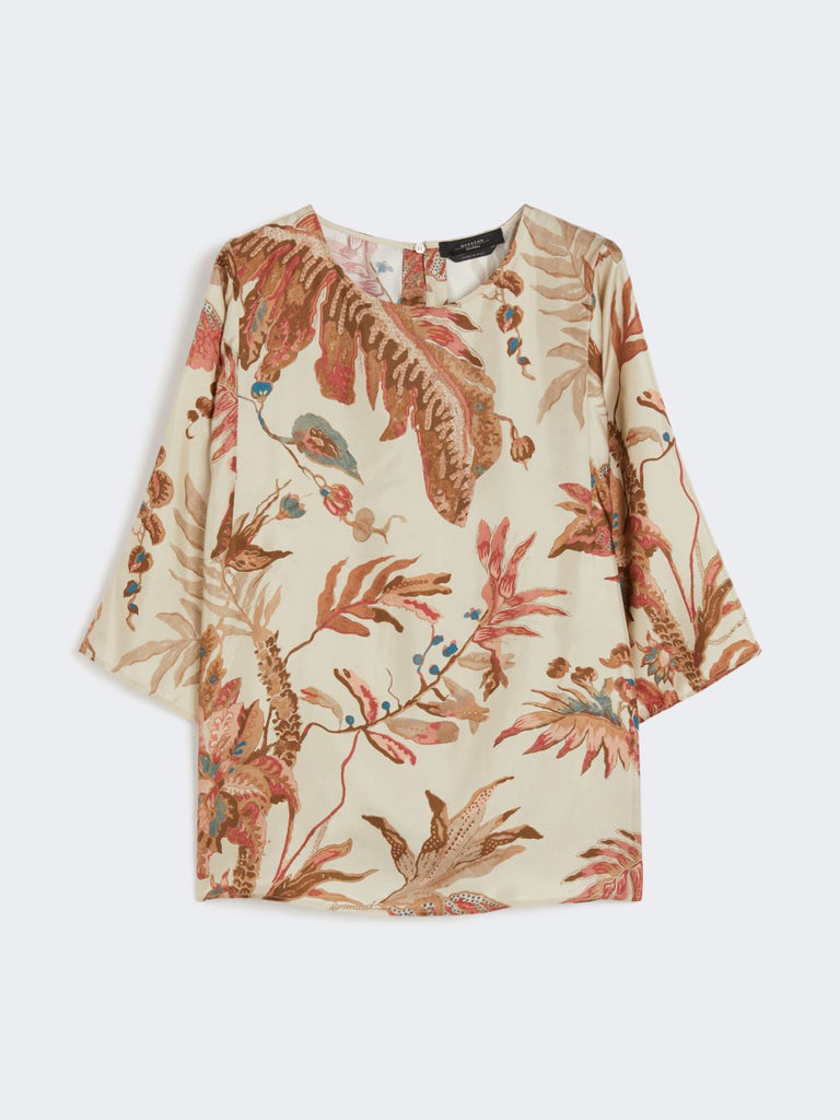Tシャツ・カットソー Weekend Max Mara FILIPPO - Printed silk soft blouse WEEKEND MAX MARA Filippo Floral Print Silk Blouse | endource