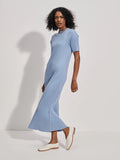 Varley Maeve Rib Dress in Ashley Blue