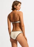Seafolly Beach Bound Ring Front Bandeau Bikini in Ecru